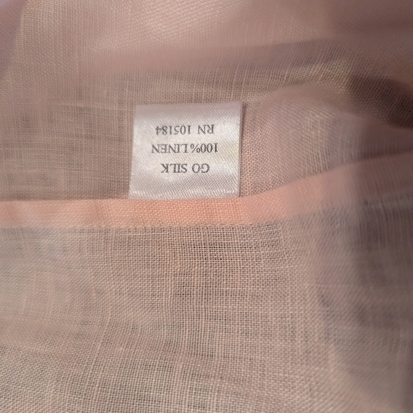 Blush pink 100% linen oversized button up big shirt tunic by Go Silk Woman sz 3X - Picture 6 of 9
